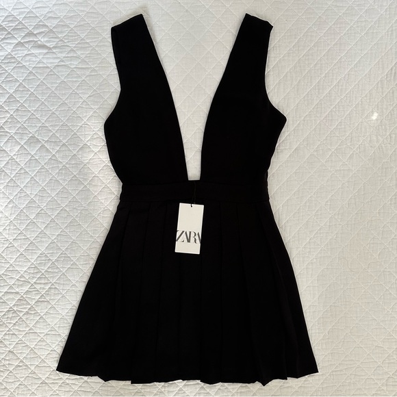 Zara Dresses & Skirts - Zara Deep V-Neck Black Dress